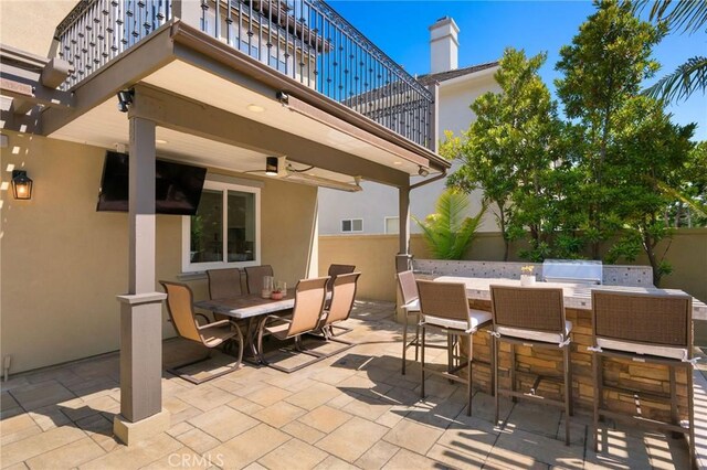308 Via El Patio, San Clemente, CA 92673 - patio / terrace featuring a bar, an outdoor kitchen, outdoor dining area, and a patio area