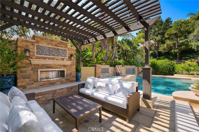 308 Via El Patio, San Clemente, CA 92673 - view of patio with an outdoor living space with a fireplace