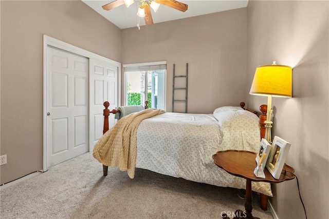 235 Cornuta Way, Nipomo, CA 93444 - bedroom featuring carpet flooring, a ceiling fan, and a closet