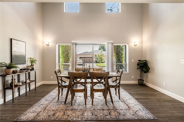 2740 Levi Ln, Chico, CA 95973 - dining area with a towering ceiling and dark wood-style flooring