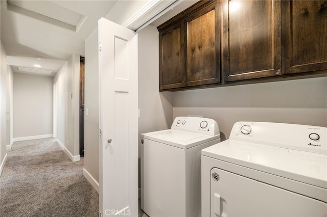 2740 Levi Ln, Chico, CA 95973 - washroom featuring cabinet space, light colored carpet, and independent washer and dryer