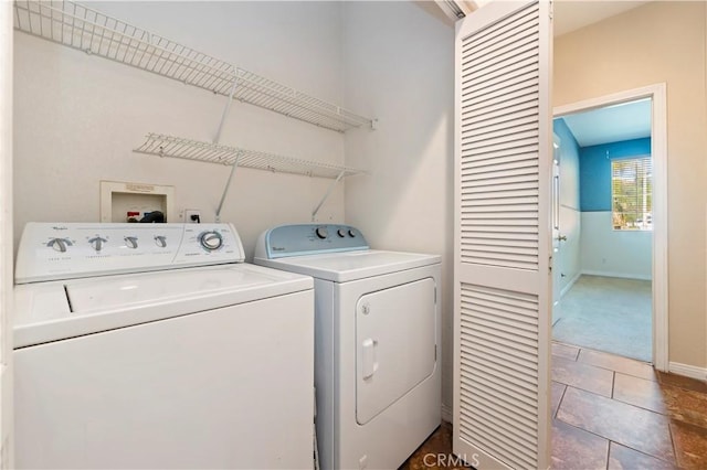31139 Little Camille Way, Menifee, CA 92584 - washroom featuring washer and clothes dryer, tile patterned flooring, and carpet flooring