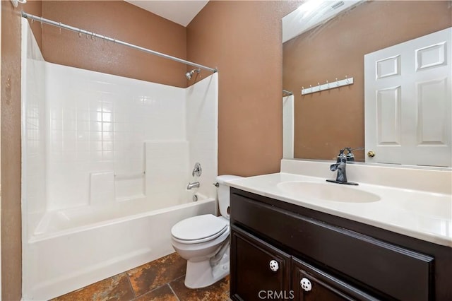 31139 Little Camille Way, Menifee, CA 92584 - full bathroom with vanity, shower / tub combination, and stone finish flooring