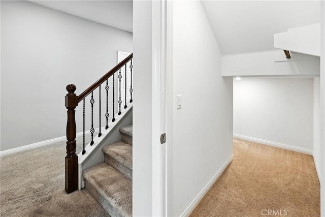 6212 Athena St, Chino, CA 91710 - staircase with carpet flooring and lofted ceiling