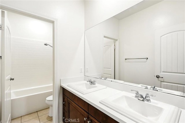 6212 Athena St, Chino, CA 91710 - bathroom with double vanity, tile patterned floors, and tub / shower combination