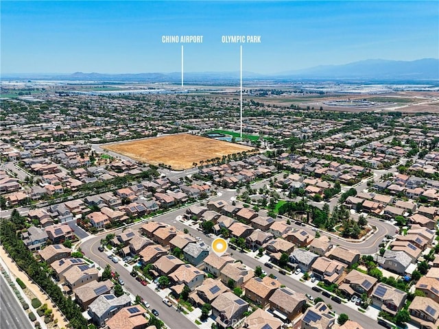 6212 Athena St, Chino, CA 91710 - aerial view of property's location with mountains and nearby suburban area