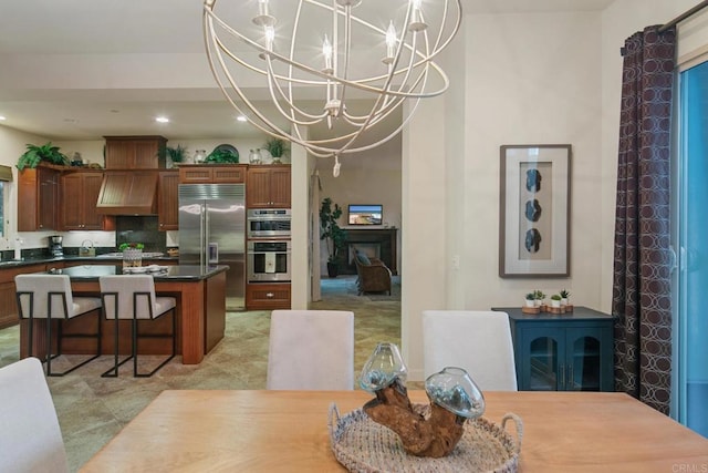 674 Calypso Pl, Encinitas, CA 92024 - dining area with a chandelier and recessed lighting
