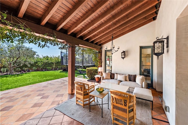 1 Overlook Dr, Ladera Ranch, CA 92694 - view of patio / terrace with a trampoline and an outdoor living space