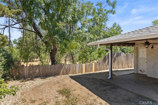 835 Madrone Ave, Chico, CA 95926 - view of yard featuring a ceiling fan and a patio