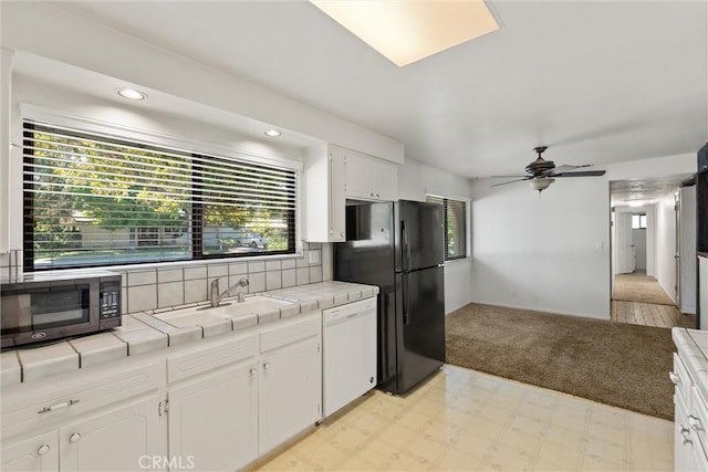 835 Madrone Ave, Chico, CA 95926 - kitchen with dishwasher, tile counters, healthy amount of natural light, a ceiling fan, and recessed lighting
