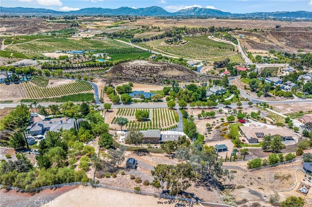 33612 Vino Way, Temecula, CA 92591 - aerial view of property's location featuring rural landscape, large plots for crops, and mountains