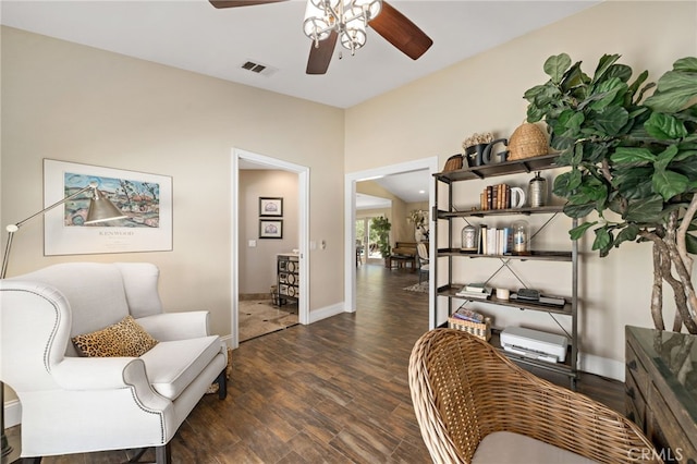 33612 Vino Way, Temecula, CA 92591 - sitting room featuring ceiling fan and wood finished floors