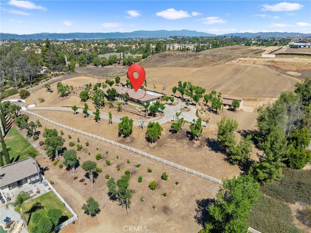 41050 Mesa Robles Cir, Temecula, CA 92592 - aerial view of property's location featuring a mountain backdrop and rural landscape