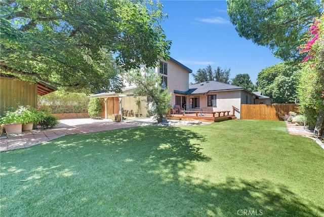 506 Geneva Ave, Claremont, CA 91711 - rear view of property with stucco siding, a patio, and a wooden deck