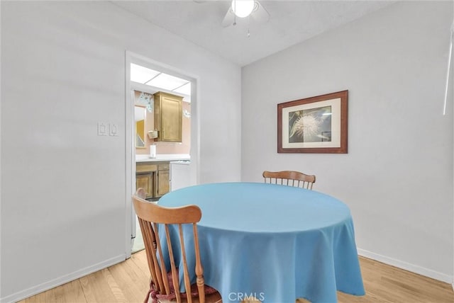 506 Geneva Ave, Claremont, CA 91711 - dining space featuring light wood-style flooring and ceiling fan