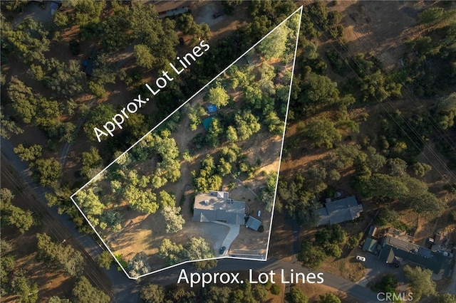 50128 Deer Meadow Way, Oakhurst, CA 93644 - aerial view of property's location with property boundaries highlighted