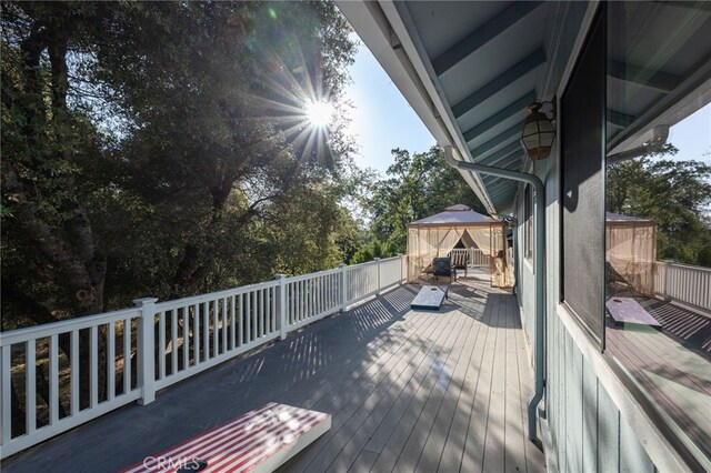 50128 Deer Meadow Way, Oakhurst, CA 93644 - wooden deck with a gazebo