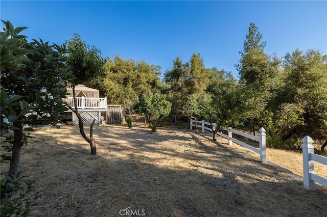 50128 Deer Meadow Way, Oakhurst, CA 93644 - view of yard featuring a wooden deck