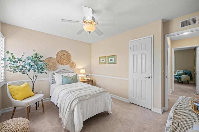 2702 Jacaranda Ave, Carlsbad, CA 92009 - bedroom featuring light colored carpet and a ceiling fan