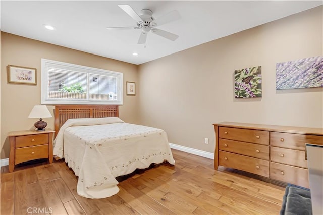 20002 Tomlee Ave, Torrance, CA 90503 - bedroom with light wood-style flooring, recessed lighting, and a ceiling fan