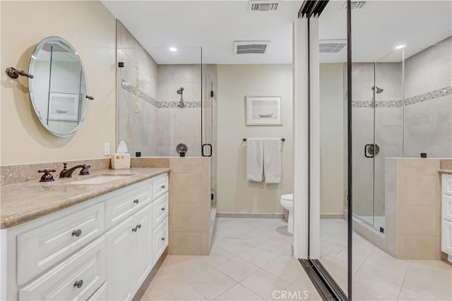 20002 Tomlee Ave, Torrance, CA 90503 - full bath featuring vanity, a shower stall, tile patterned floors, and recessed lighting