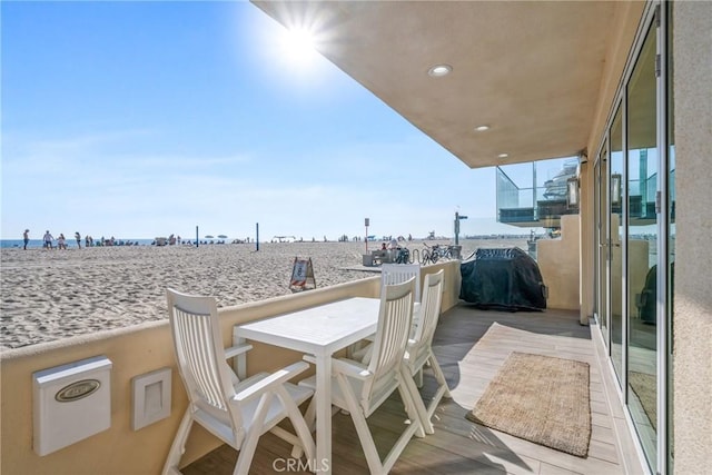 3312 W Oceanfront, Newport Beach, CA 92663 - balcony with a water view and a grill