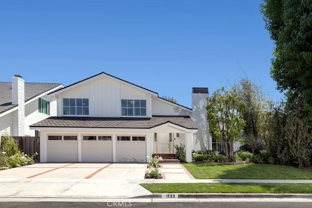 1933 Port Bristol Cir, Newport Beach, CA 92660 - view of front of home featuring an attached garage, driveway, and a chimney
