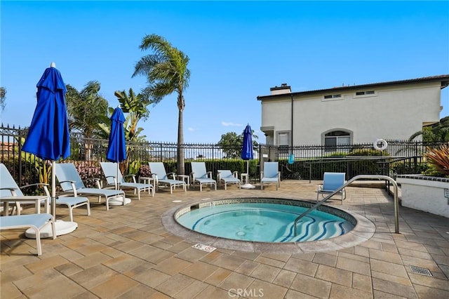 30902 Clubhouse Dr Unit 17A, Laguna Niguel, CA 92677 - view of pool with a hot tub and a patio