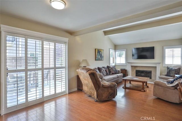 8366 Gabriel Dr Unit D, Rancho Cucamonga, CA 91730 - living area with a premium fireplace and wood finished floors