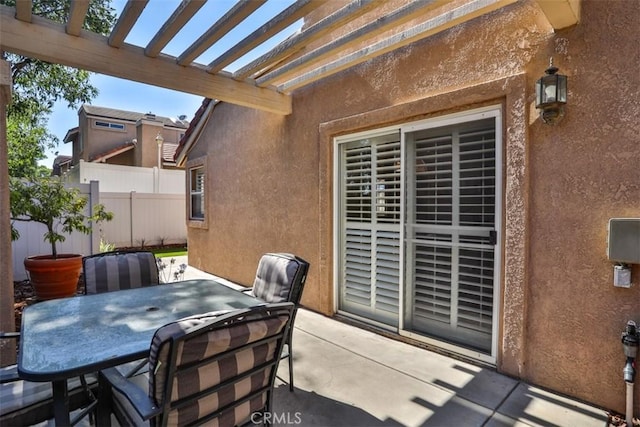 8366 Gabriel Dr Unit D, Rancho Cucamonga, CA 91730 - view of patio / terrace with outdoor dining area and a pergola