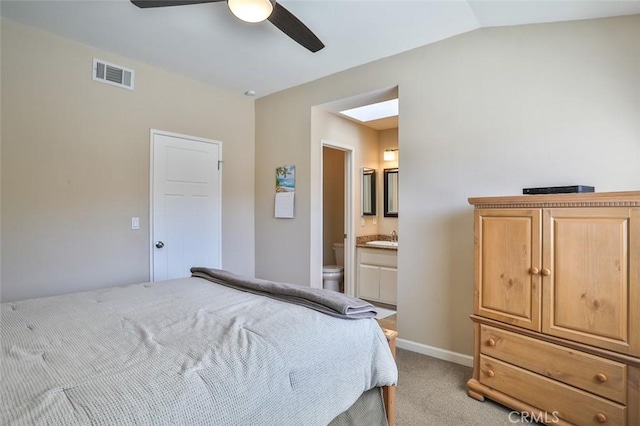 8366 Gabriel Dr Unit D, Rancho Cucamonga, CA 91730 - bedroom with carpet flooring, connected bathroom, and ceiling fan