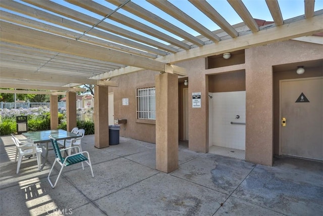 8366 Gabriel Dr Unit D, Rancho Cucamonga, CA 91730 - view of patio featuring a pergola and outdoor dining area