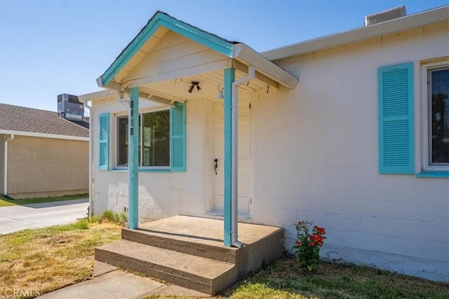 1550 Kaufman Ave, Corning, CA 96021 - property entrance with concrete block siding
