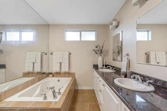 5907 Cantaloupe Ave, Valley Glen, CA 91401 - bathroom with a jetted tub and double vanity