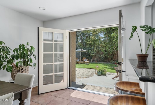 5907 Cantaloupe Ave, Valley Glen, CA 91401 - doorway to outside with tile patterned floors and french doors