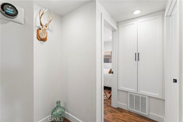 1016 Berne Dr, Crestline, CA 92325 - corridor with wood finished floors and recessed lighting