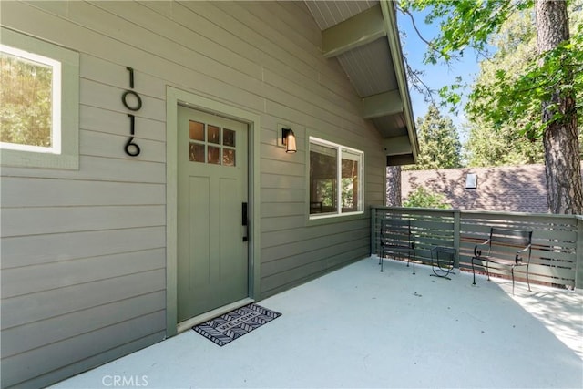 1016 Berne Dr, Crestline, CA 92325 - view of exterior entry featuring a patio
