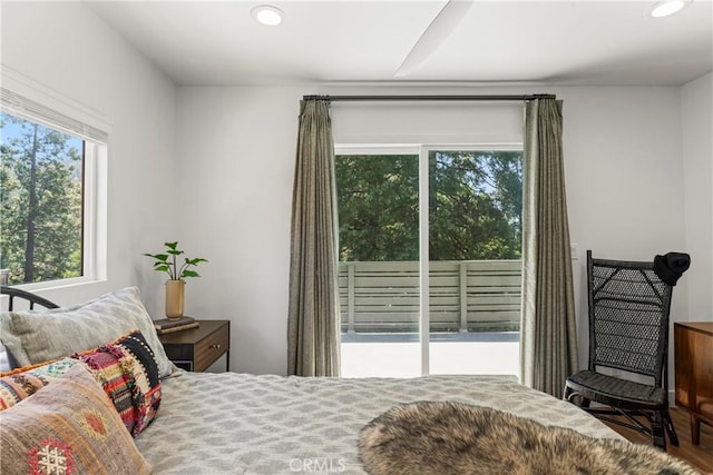 1016 Berne Dr, Crestline, CA 92325 - bedroom with multiple windows, recessed lighting, and access to outside