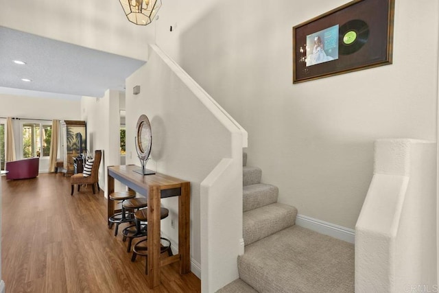 4763 Miletus Way, Oceanside, CA 92056 - staircase featuring wood finished floors and recessed lighting