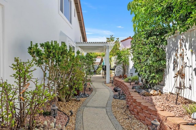 4763 Miletus Way, Oceanside, CA 92056 - fenced backyard featuring a pergola and a patio area