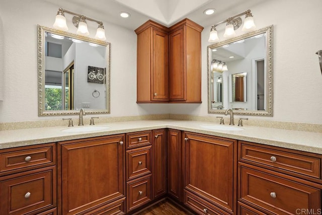 4763 Miletus Way, Oceanside, CA 92056 - full bathroom with double vanity and recessed lighting