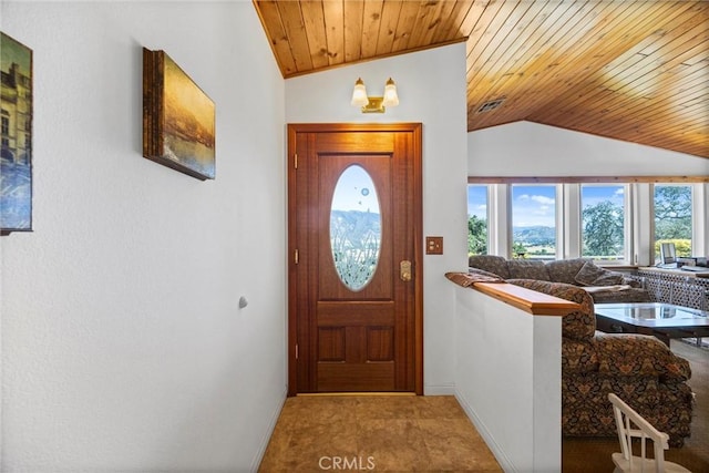 27861 Cummings Valley Rd, Tehachapi, CA 93561 - foyer entrance with wood ceiling and vaulted ceiling