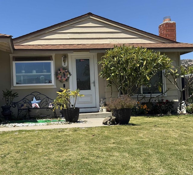 10118 Cedar Springs Dr, Santee, CA 92071 - view of front of property with a chimney and a front yard