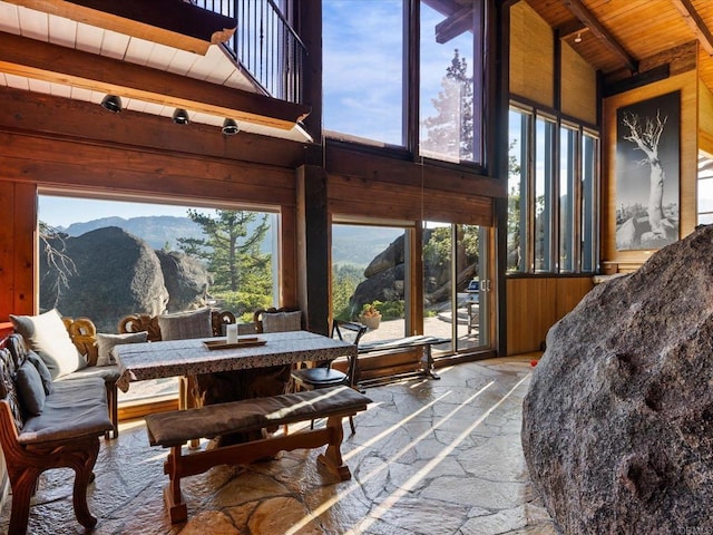 1082 Mountain Canary Dr, South Lake Tahoe, CA 96150 - sunroom featuring a mountain view and healthy amount of natural light