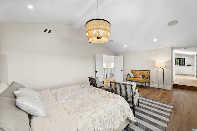 1963 Port Edward Pl, Newport Beach, CA 92660 - bedroom with hardwood / wood-style flooring, a chandelier, and recessed lighting