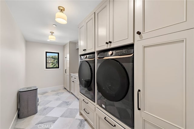 1963 Port Edward Pl, Newport Beach, CA 92660 - laundry area featuring washing machine and dryer, cabinet space, and light flooring