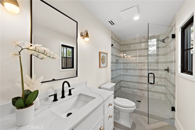 1963 Port Edward Pl, Newport Beach, CA 92660 - full bath with vanity, a shower stall, and tile patterned flooring