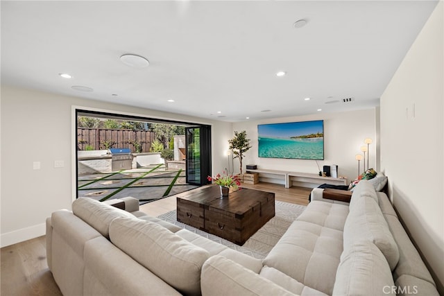 1963 Port Edward Pl, Newport Beach, CA 92660 - living area featuring wood finished floors and recessed lighting