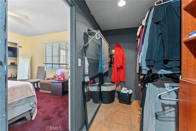1504 Valaria Dr, Highland, CA 92346 - spacious closet featuring ceiling fan and tile patterned floors