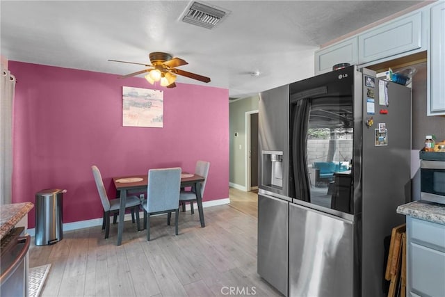 1504 Valaria Dr, Highland, CA 92346 - dining room with ceiling fan and light wood finished floors